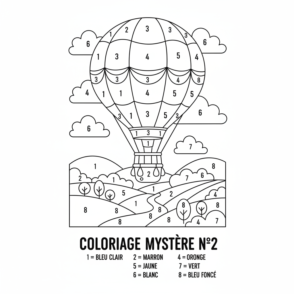 Coloriage coloriage par numéro à imprimer 2