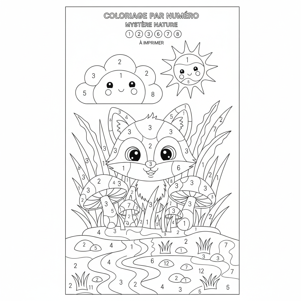 Coloriage coloriage par numéro à imprimer 3