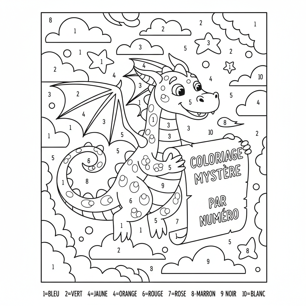 Coloriage coloriage par numéro à imprimer 5