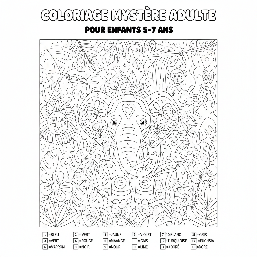 Coloriage coloriage par numéro adulte 2