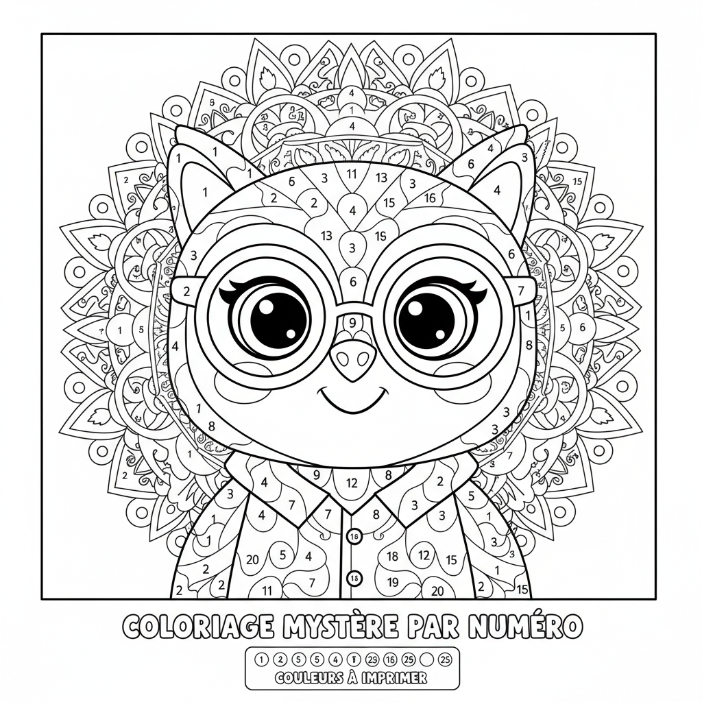Coloriage coloriage par numéro adulte à imprimer 4
