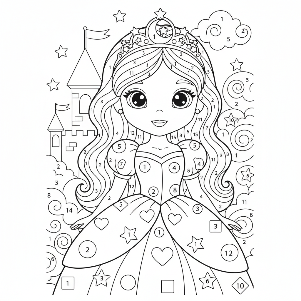 Coloriage coloriage par numero disney 4