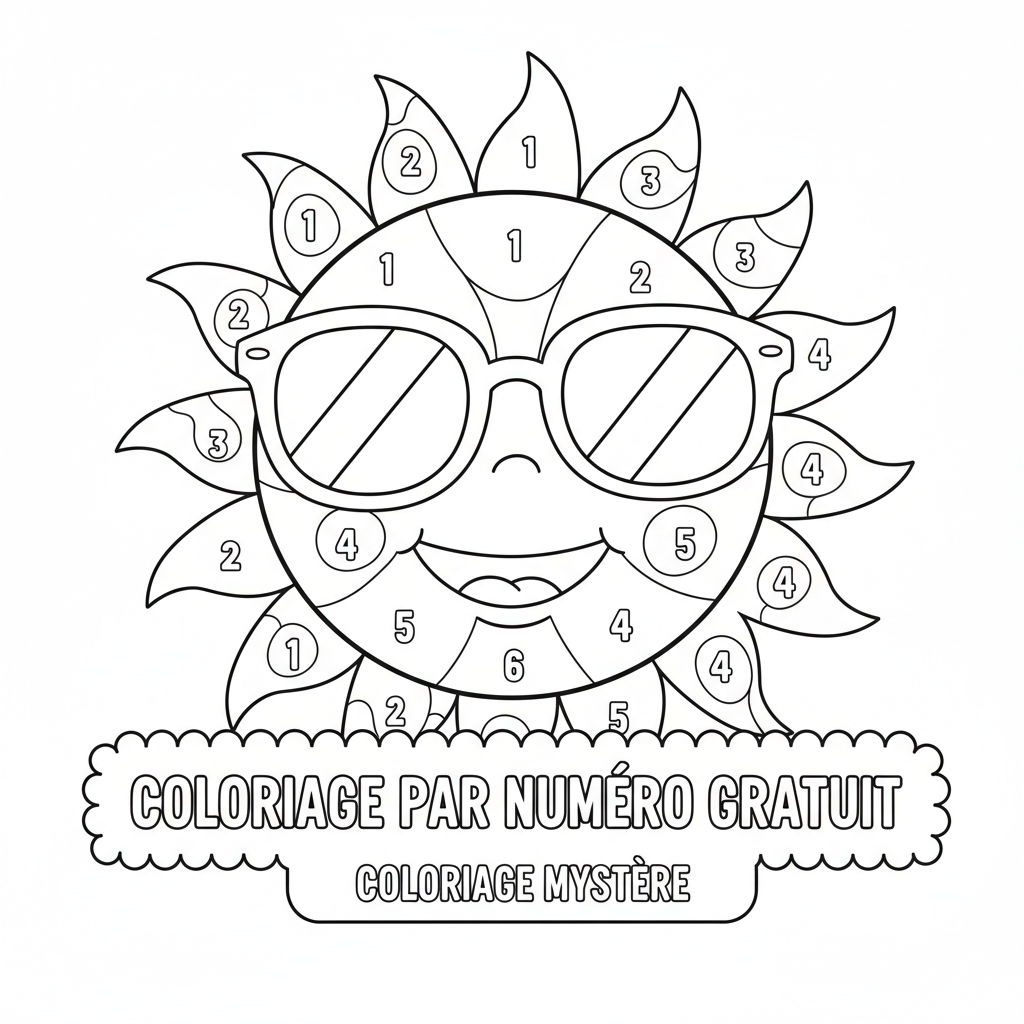 Coloriage coloriage par numero gratuit 4