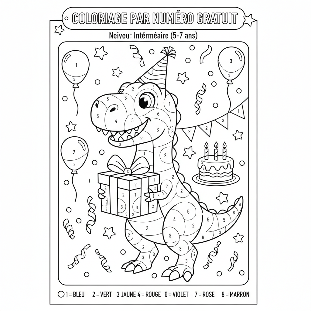 Coloriage coloriage par numéro gratuit 2