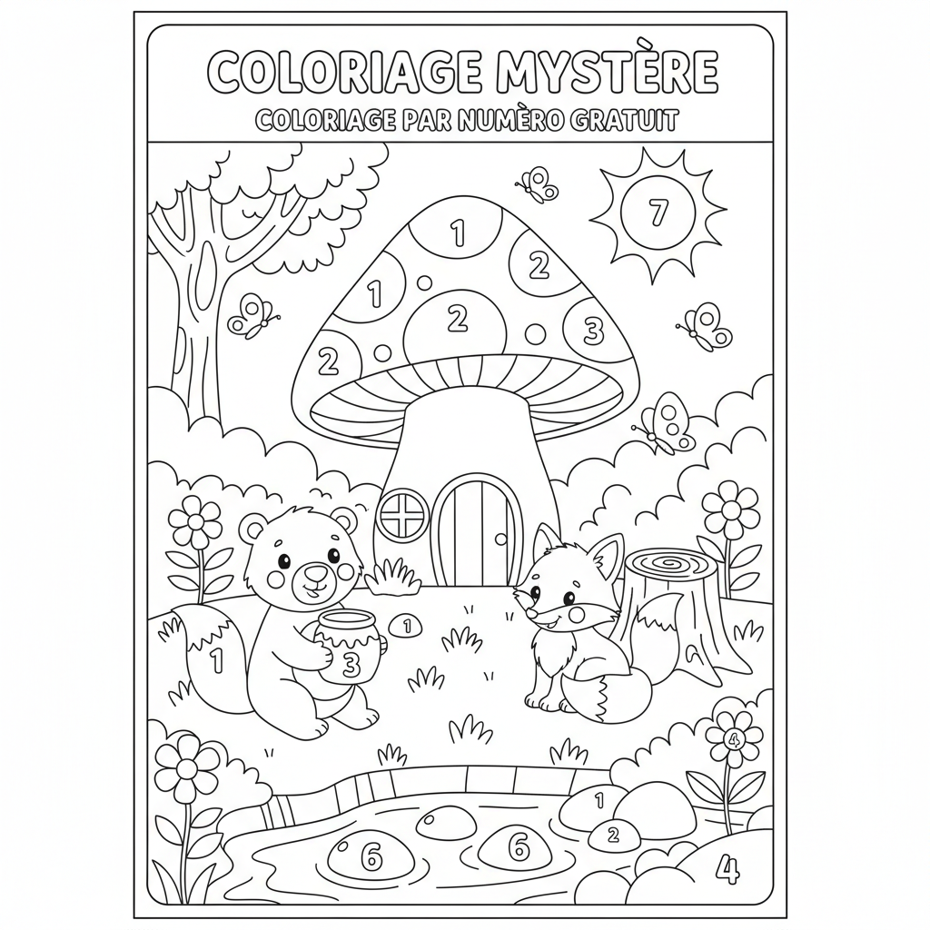 Coloriage coloriage par numéro gratuit 3