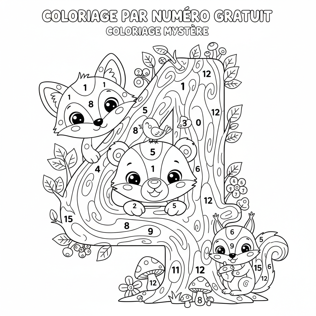 Coloriage coloriage par numéro gratuit 4