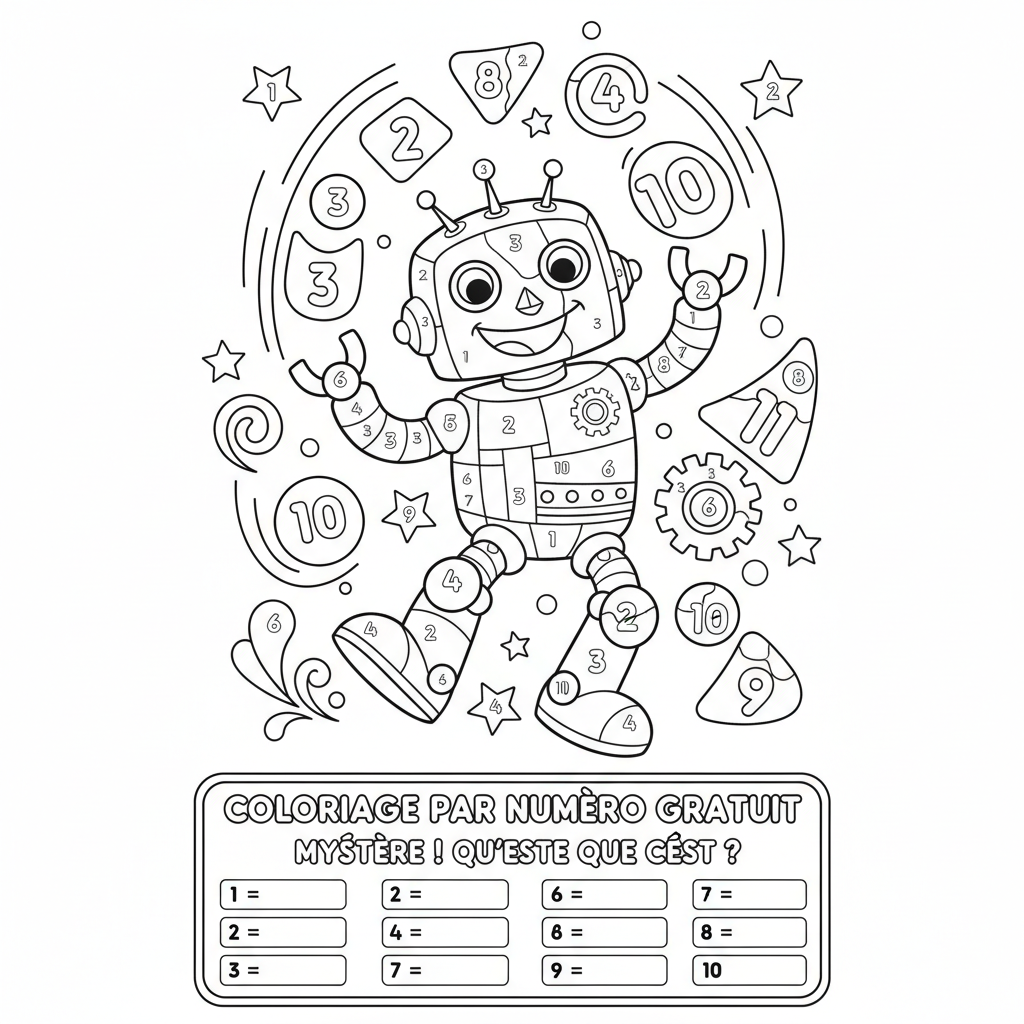 Coloriage coloriage par numéro gratuit 5