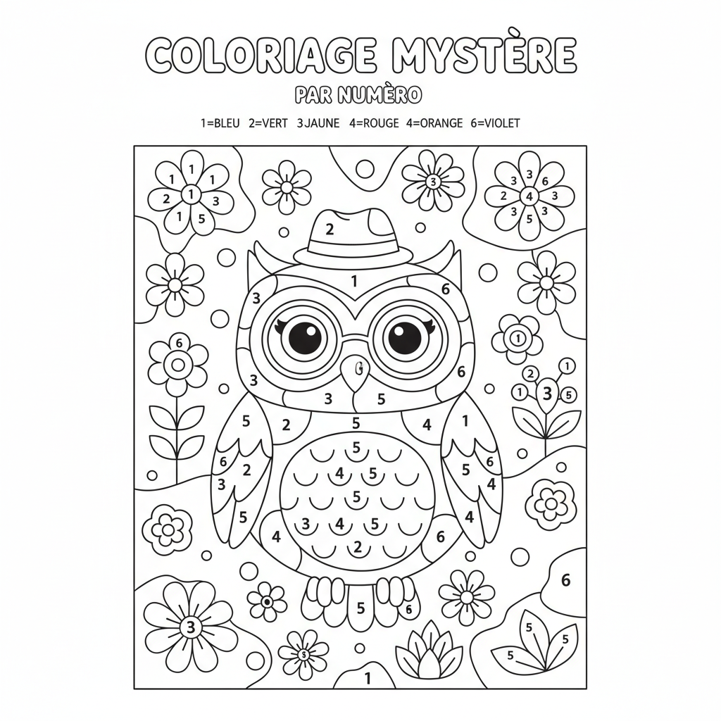 Coloriage Par Numero Pour Adulte Gratuit à Imprimer