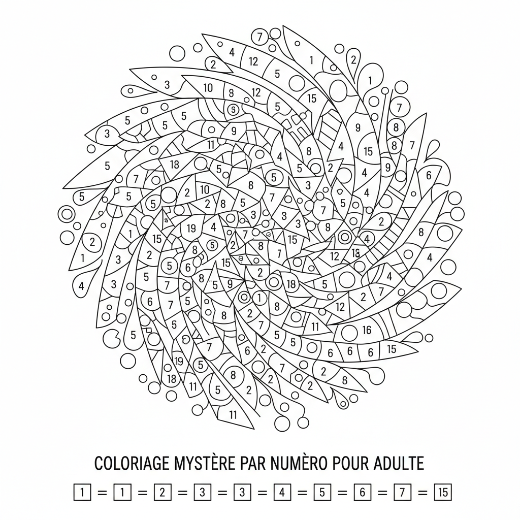 Coloriage coloriage par numero pour adulte 5