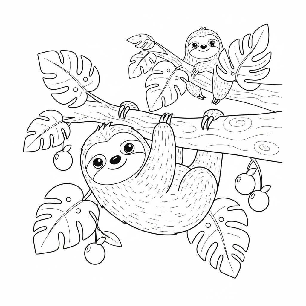 Coloriage coloriage paresseux 2