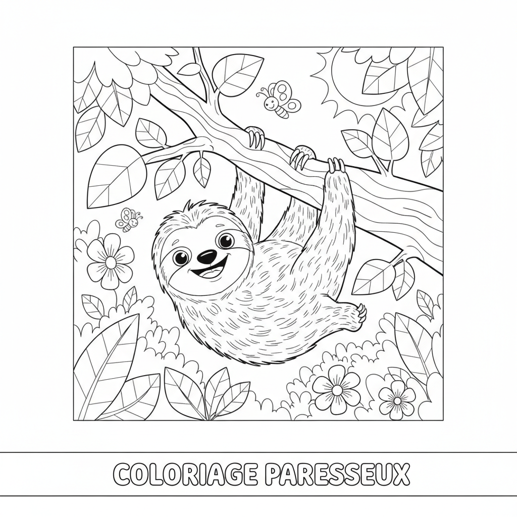Coloriage coloriage paresseux 5