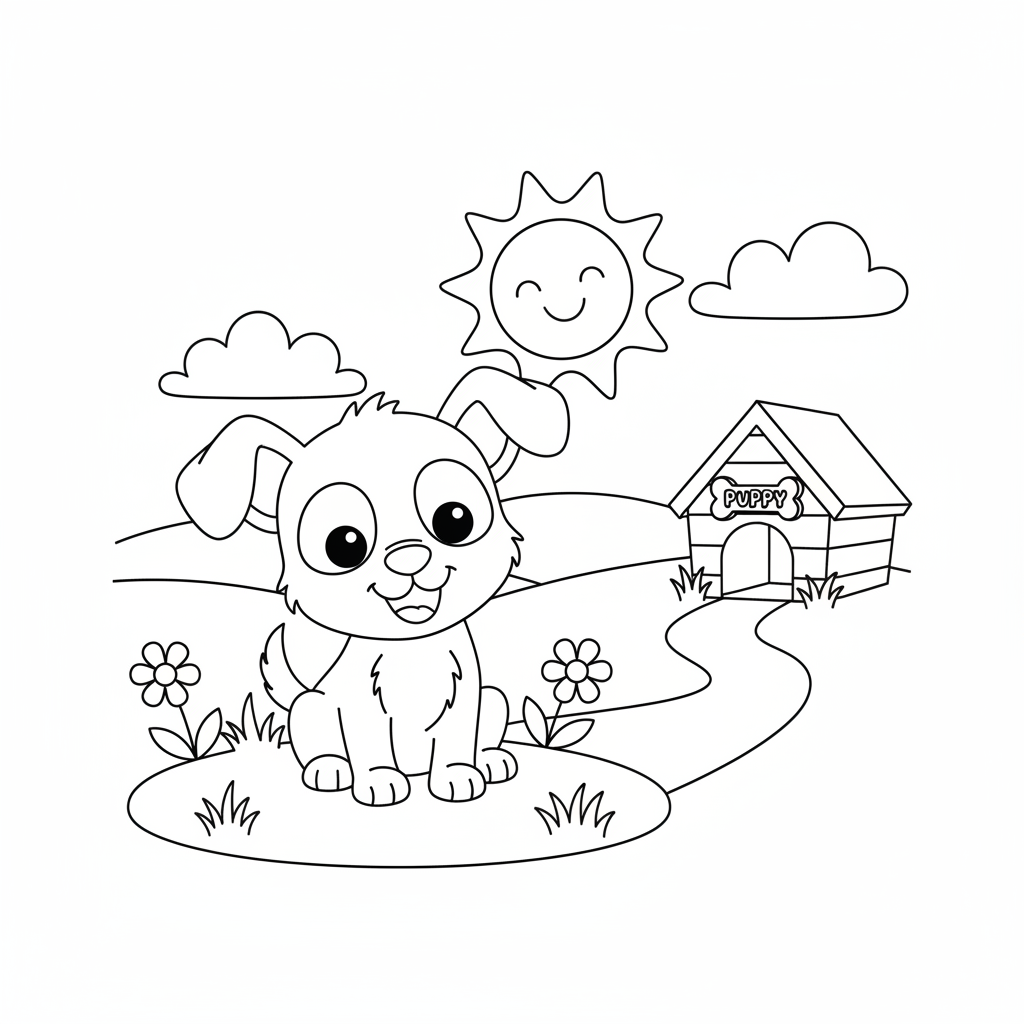 Coloriage coloriage petit chien 3
