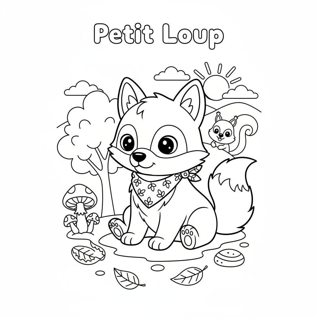 Coloriage coloriage petit loup à imprimer 2