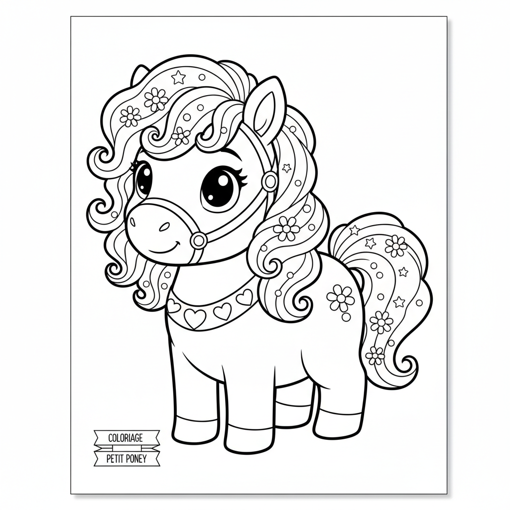 Coloriage coloriage petit poney 4