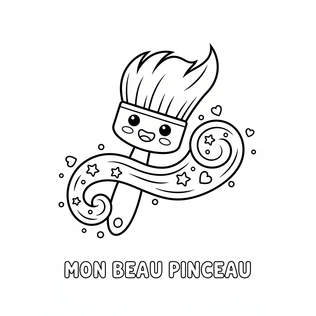 Coloriage coloriage pinceau 1