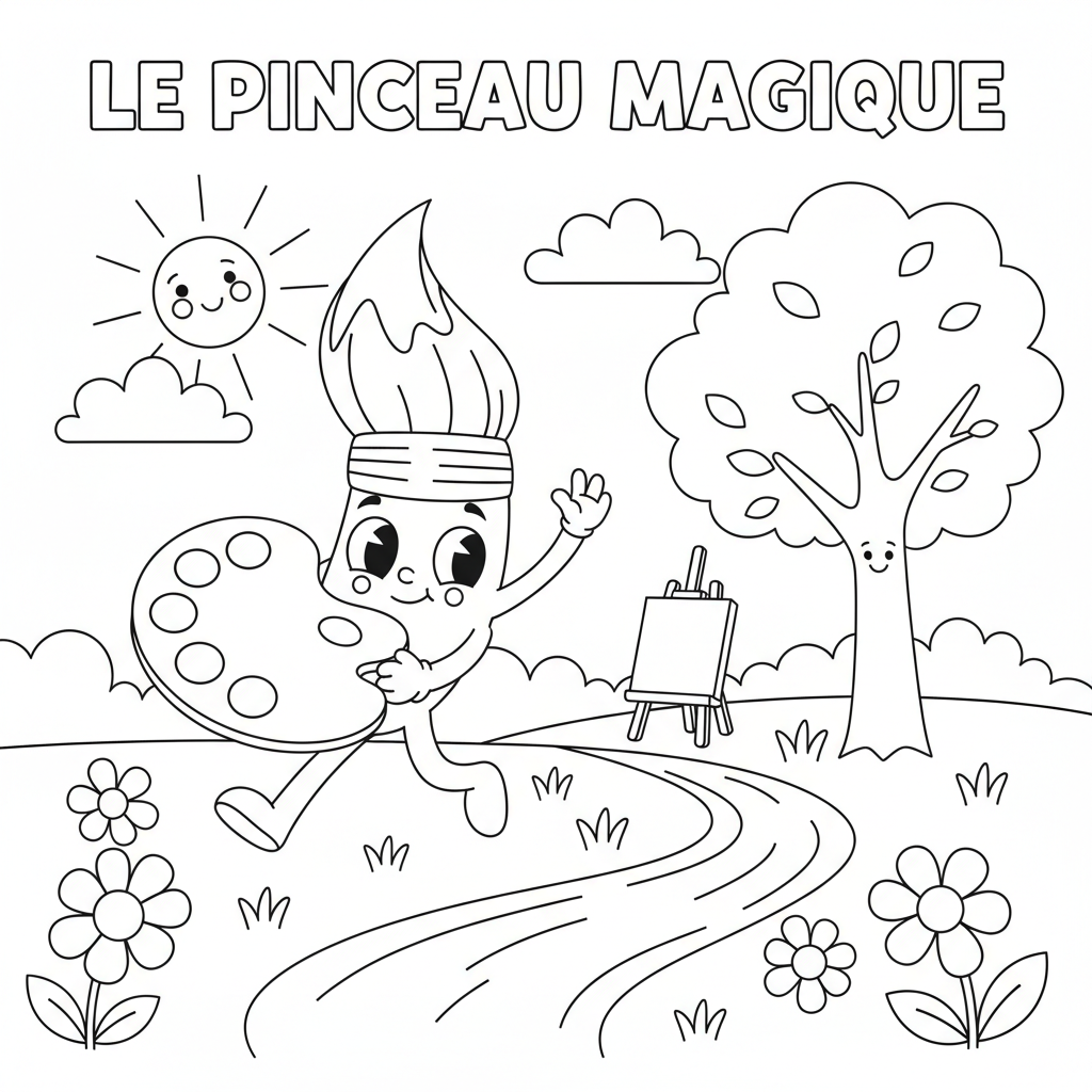 Coloriage coloriage pinceau 3
