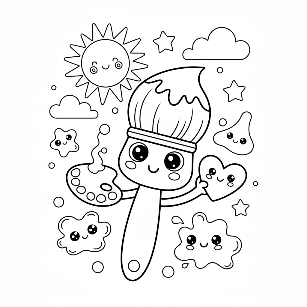 Coloriage coloriage pinceau 4