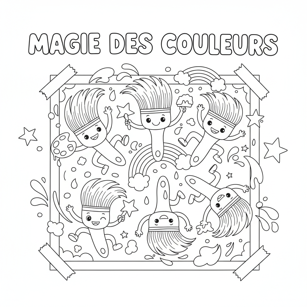 Coloriage coloriage pinceaux 5
