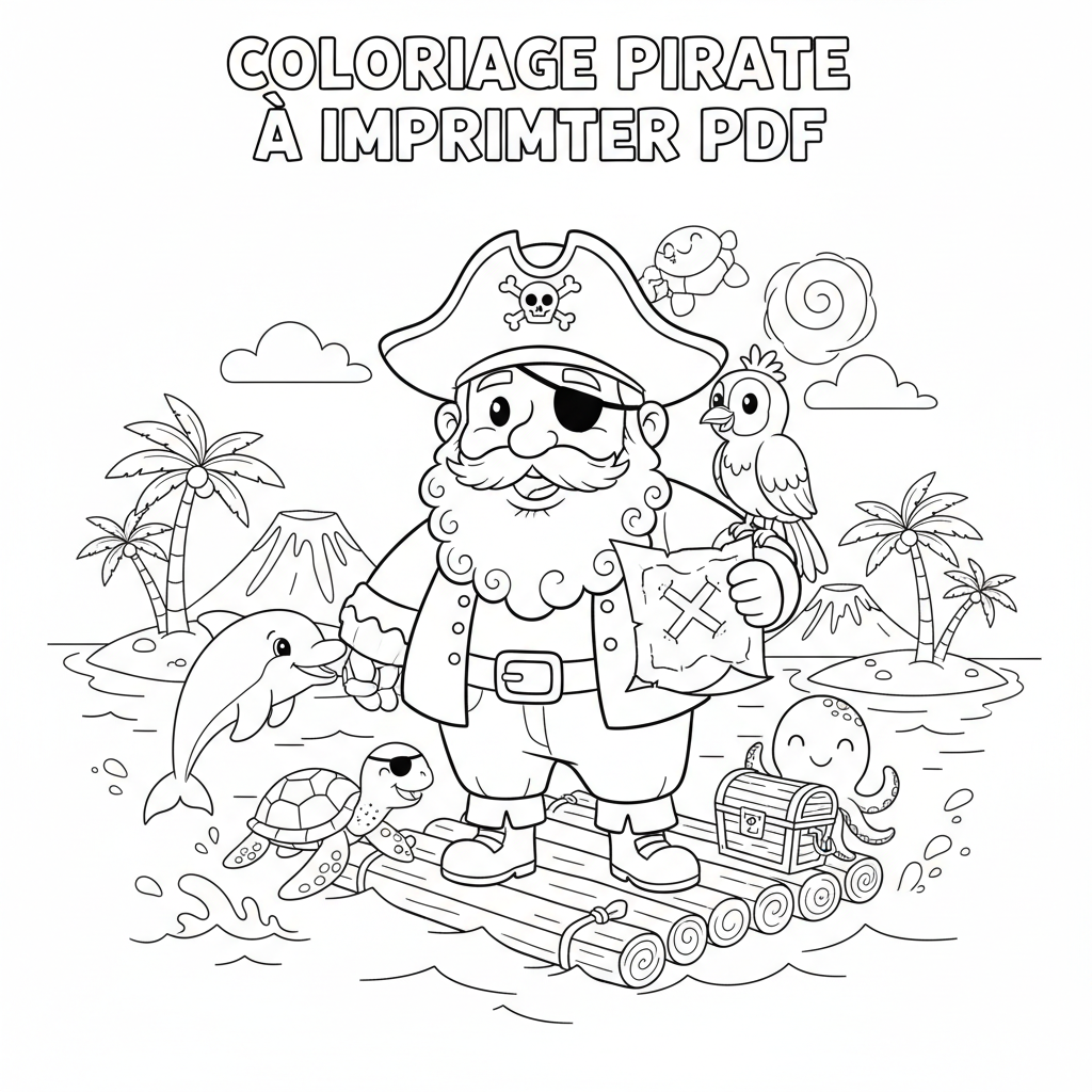 Coloriage coloriage pirate à imprimer pdf 3