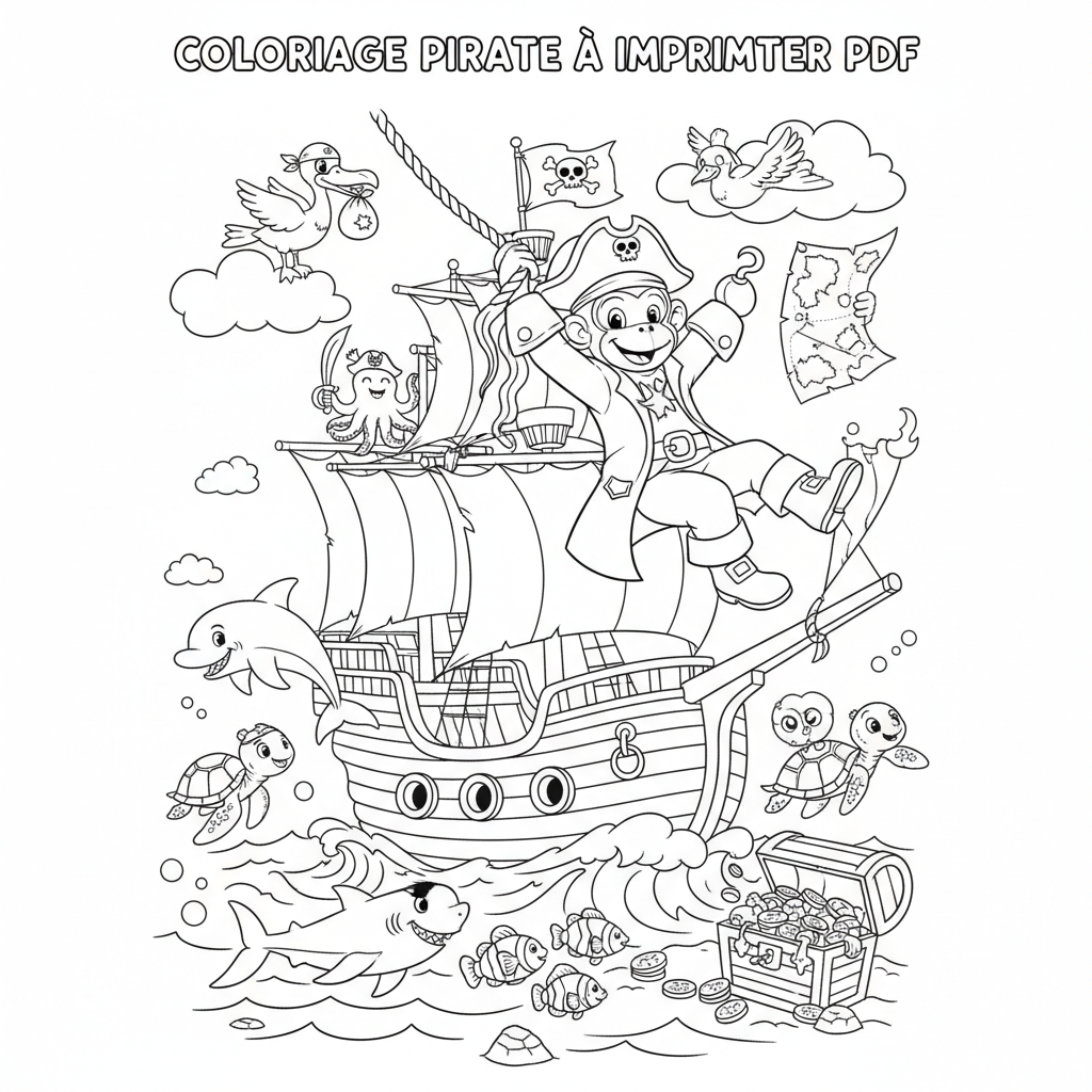 Coloriage coloriage pirate à imprimer pdf 5