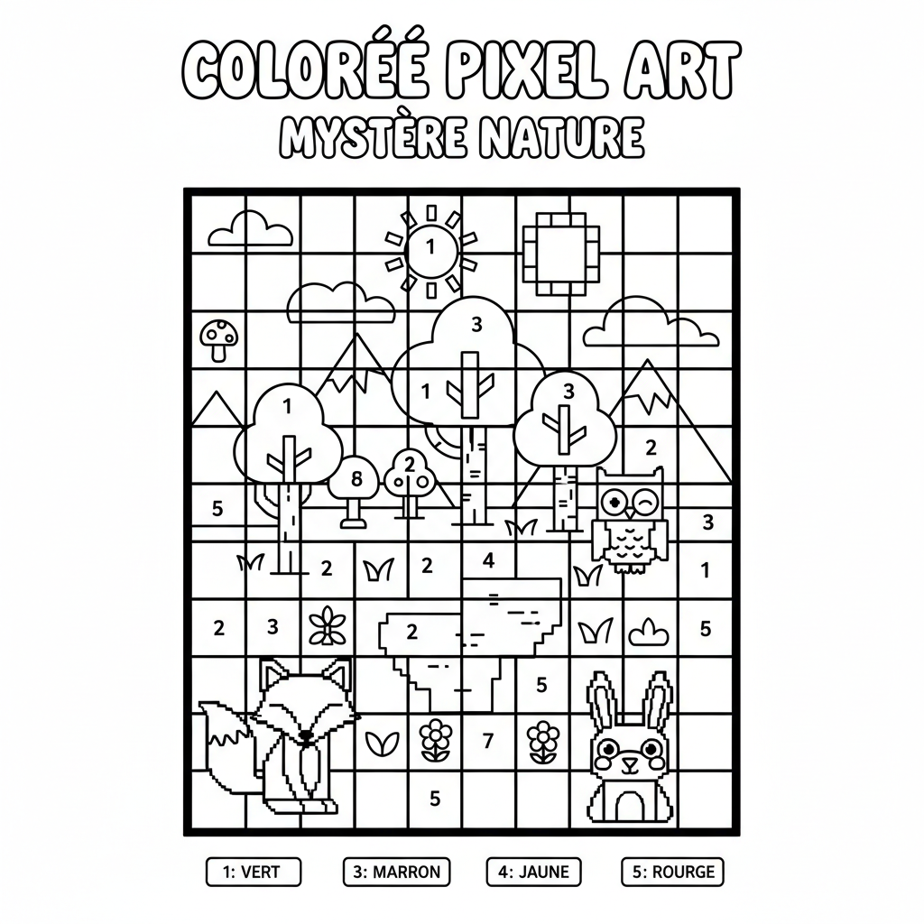 Coloriage coloriage pixel art 3