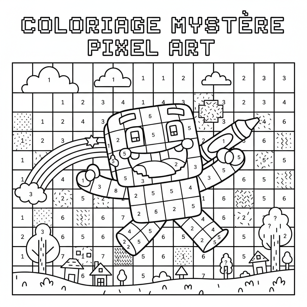 Coloriage coloriage pixel art 5