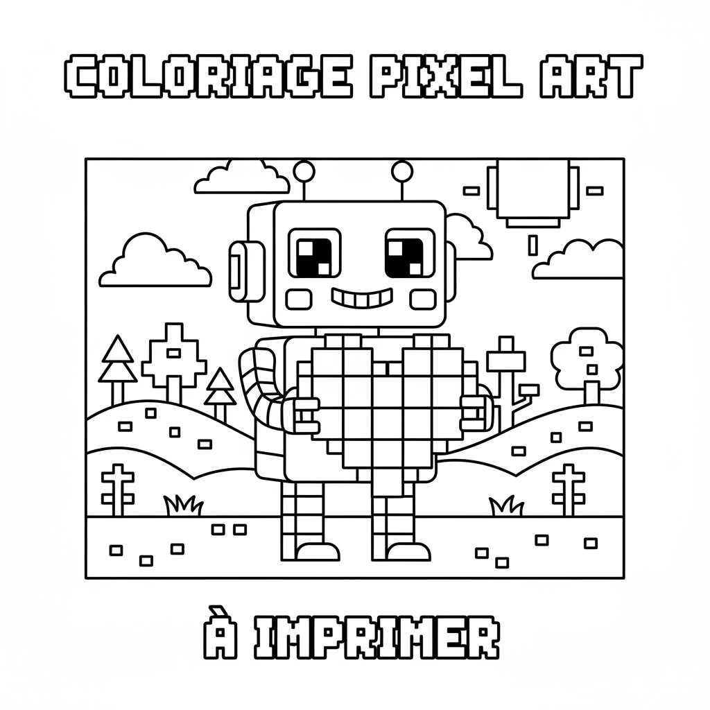 Coloriage coloriage pixel art à imprimer