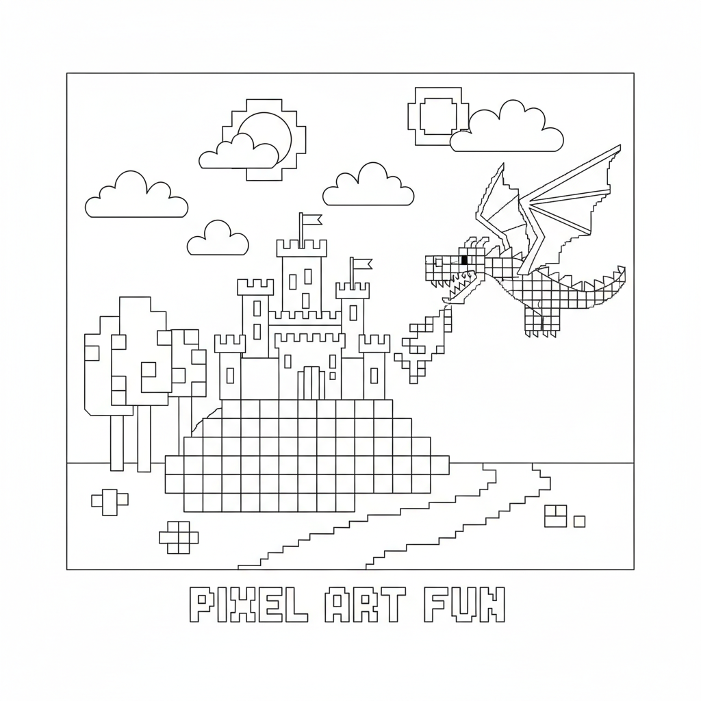 Coloriage coloriage pixel art à imprimer 2