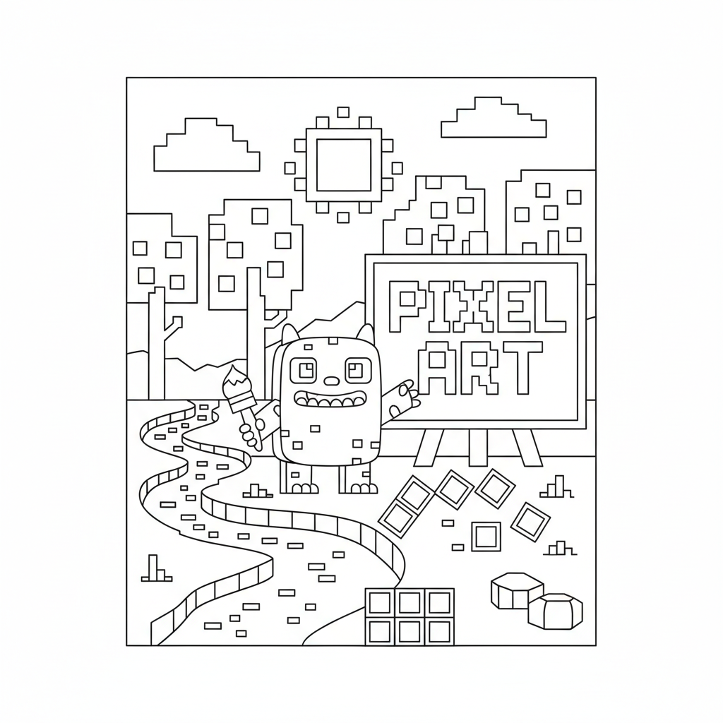 Coloriage coloriage pixel art à imprimer 3
