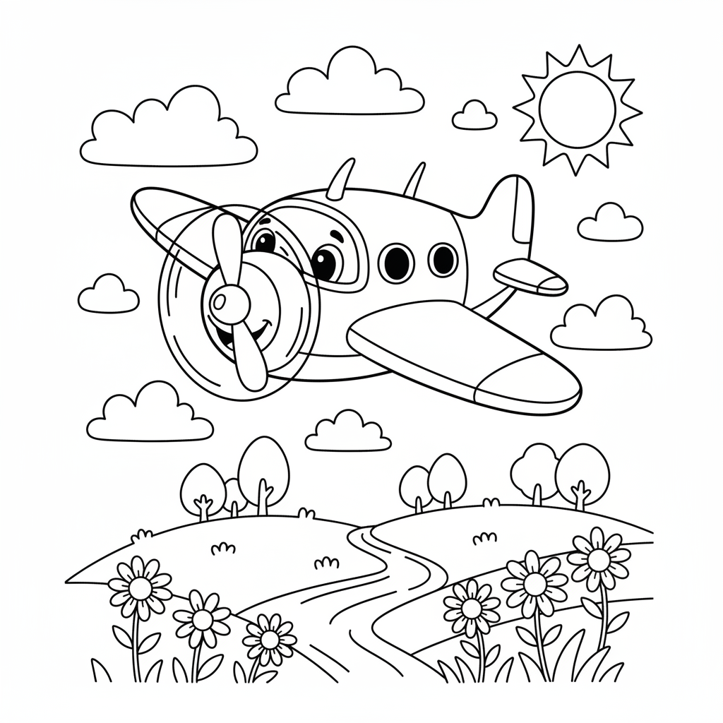 Coloriage coloriage plane 3
