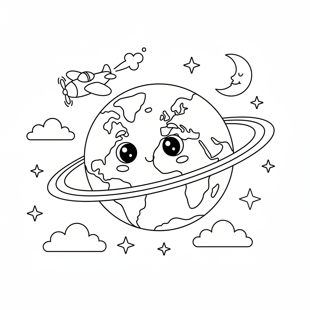 Coloriage coloriage planète 2