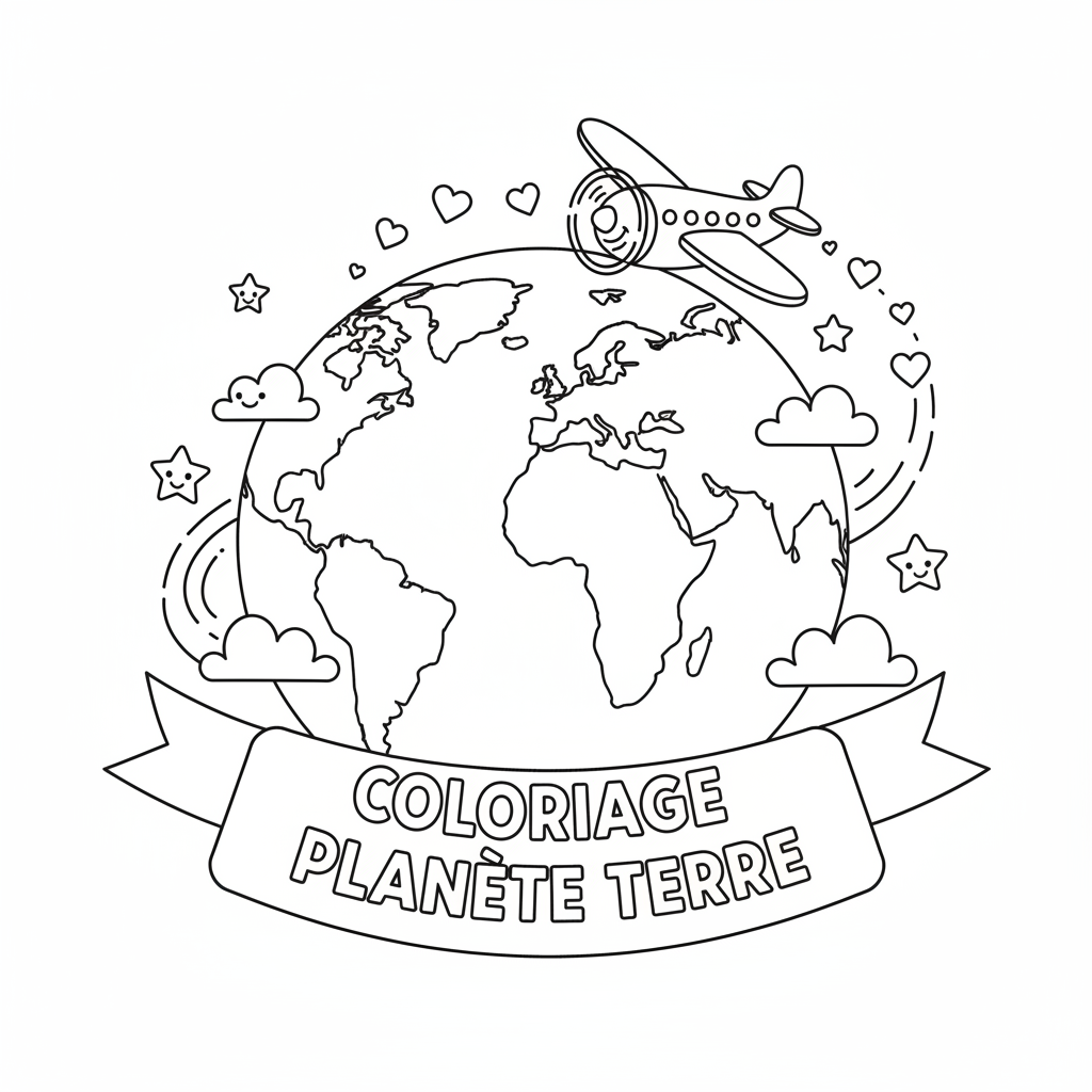 Coloriage coloriage planète terre 2