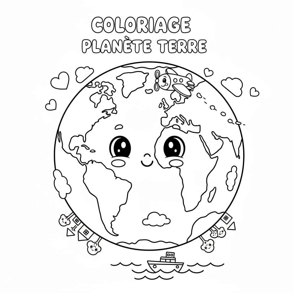 Coloriage coloriage planète terre 4
