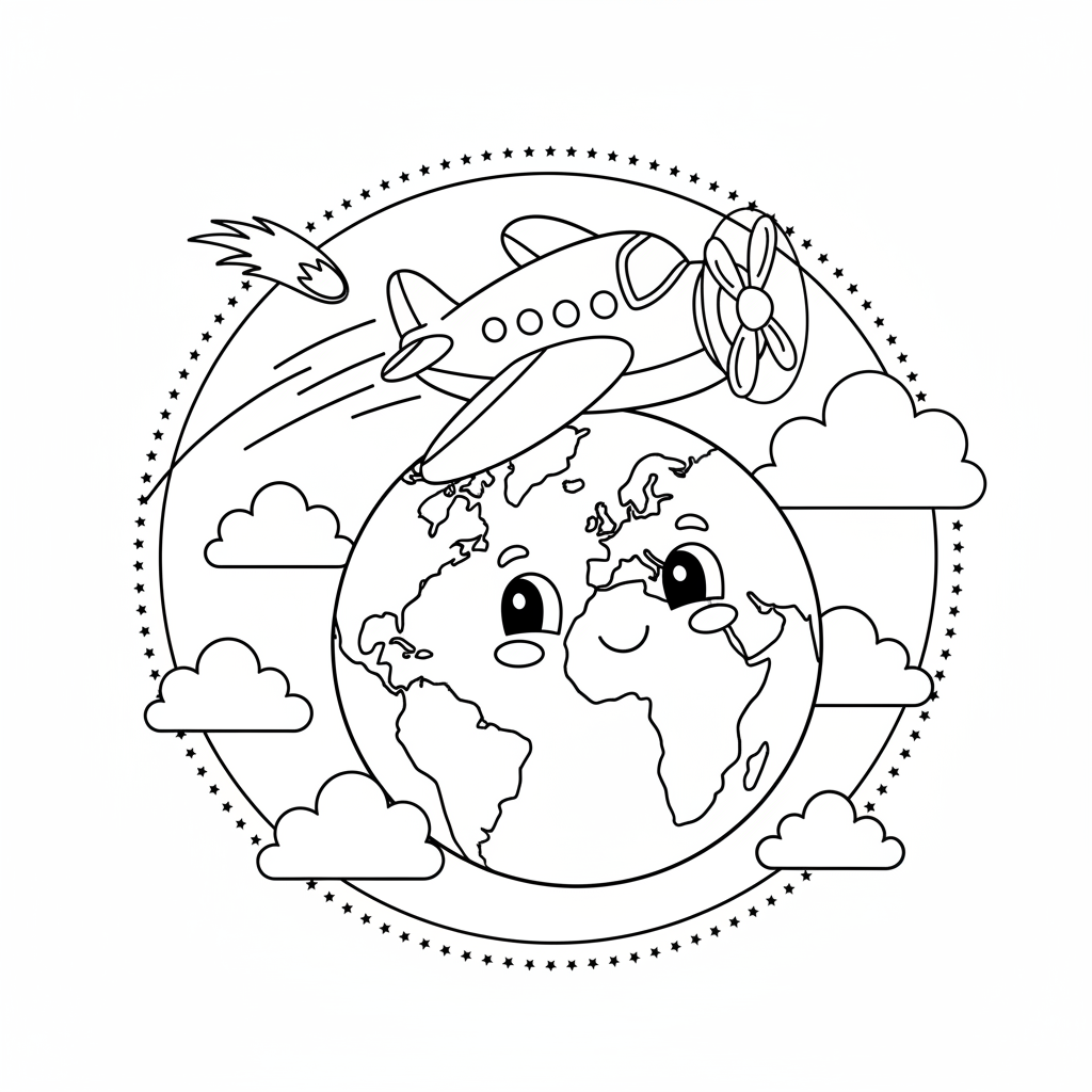 Coloriage coloriage planète terre 5