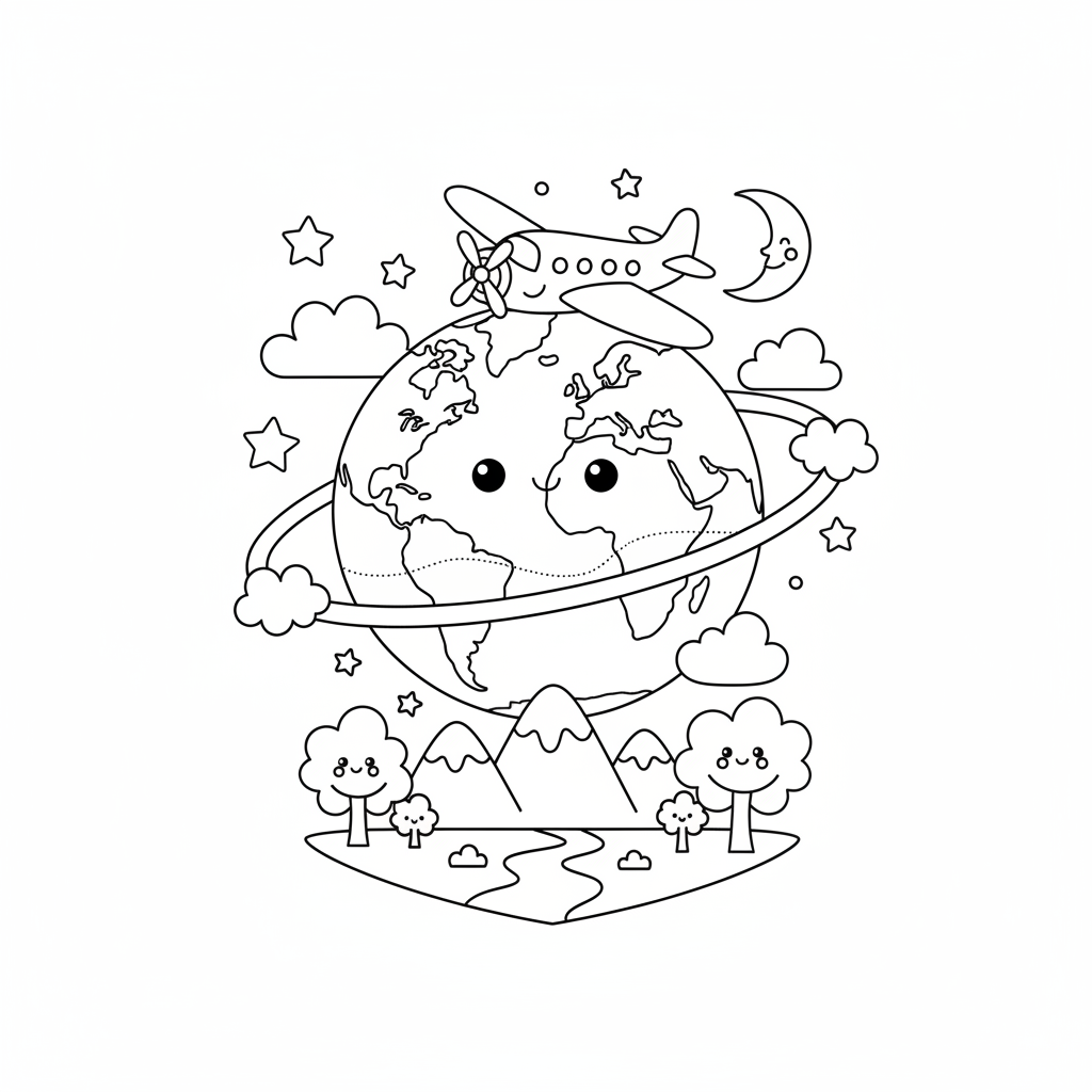 Coloriage coloriage planete terre 3