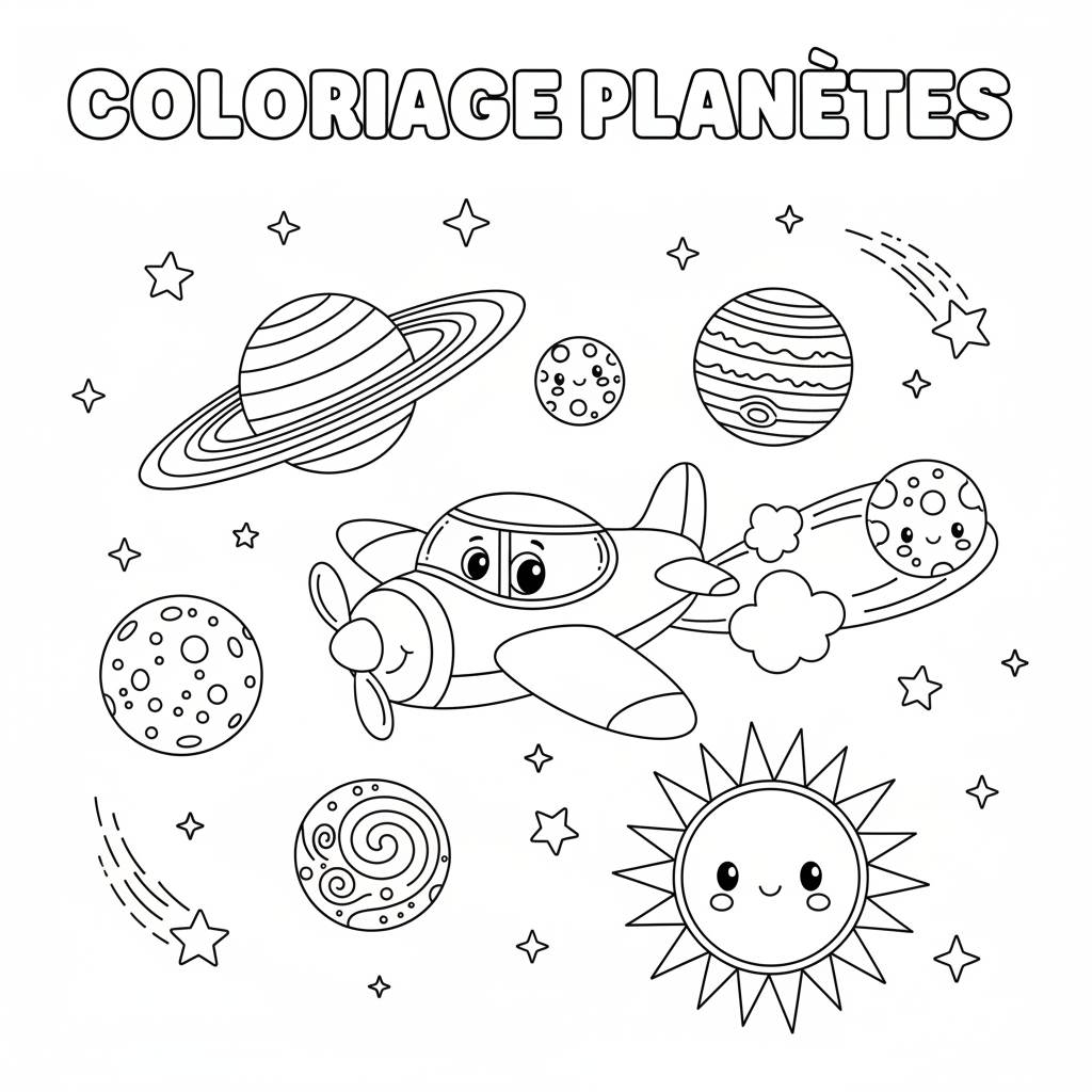 Coloriage coloriage planètes 2
