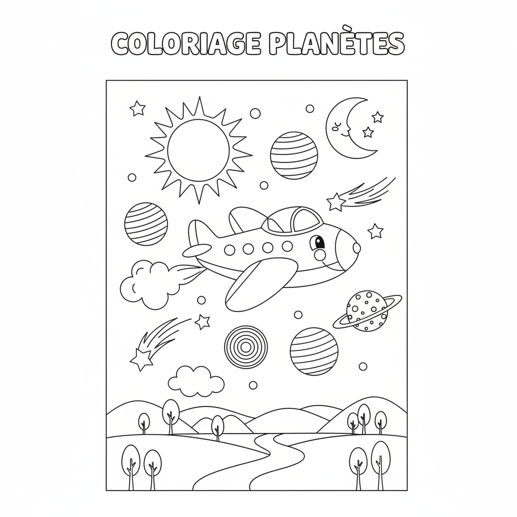 Coloriage coloriage planètes 3