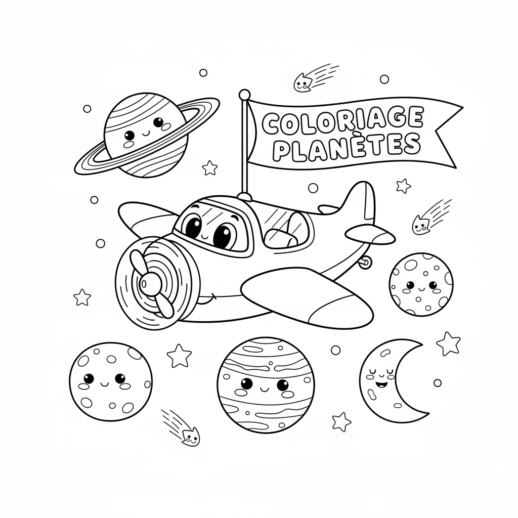 Coloriage coloriage planètes 4