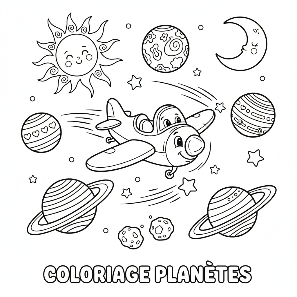 Coloriage coloriage planètes 5