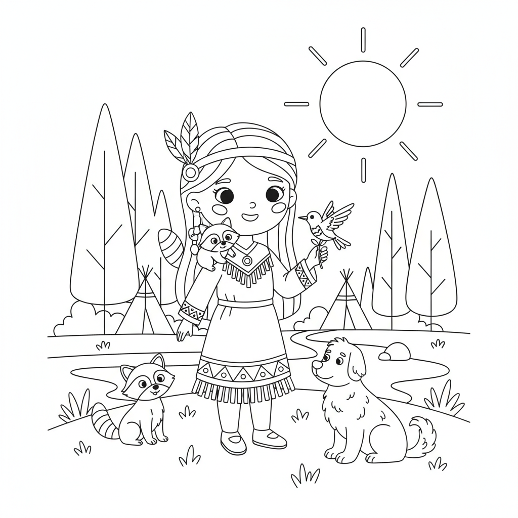 Coloriage coloriage pocahontas 2