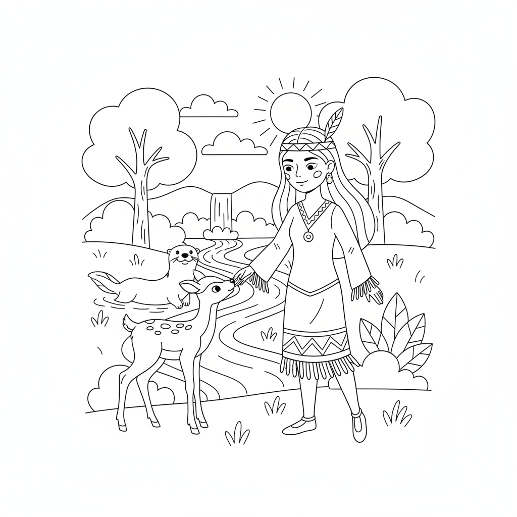 Coloriage coloriage pocahontas 3