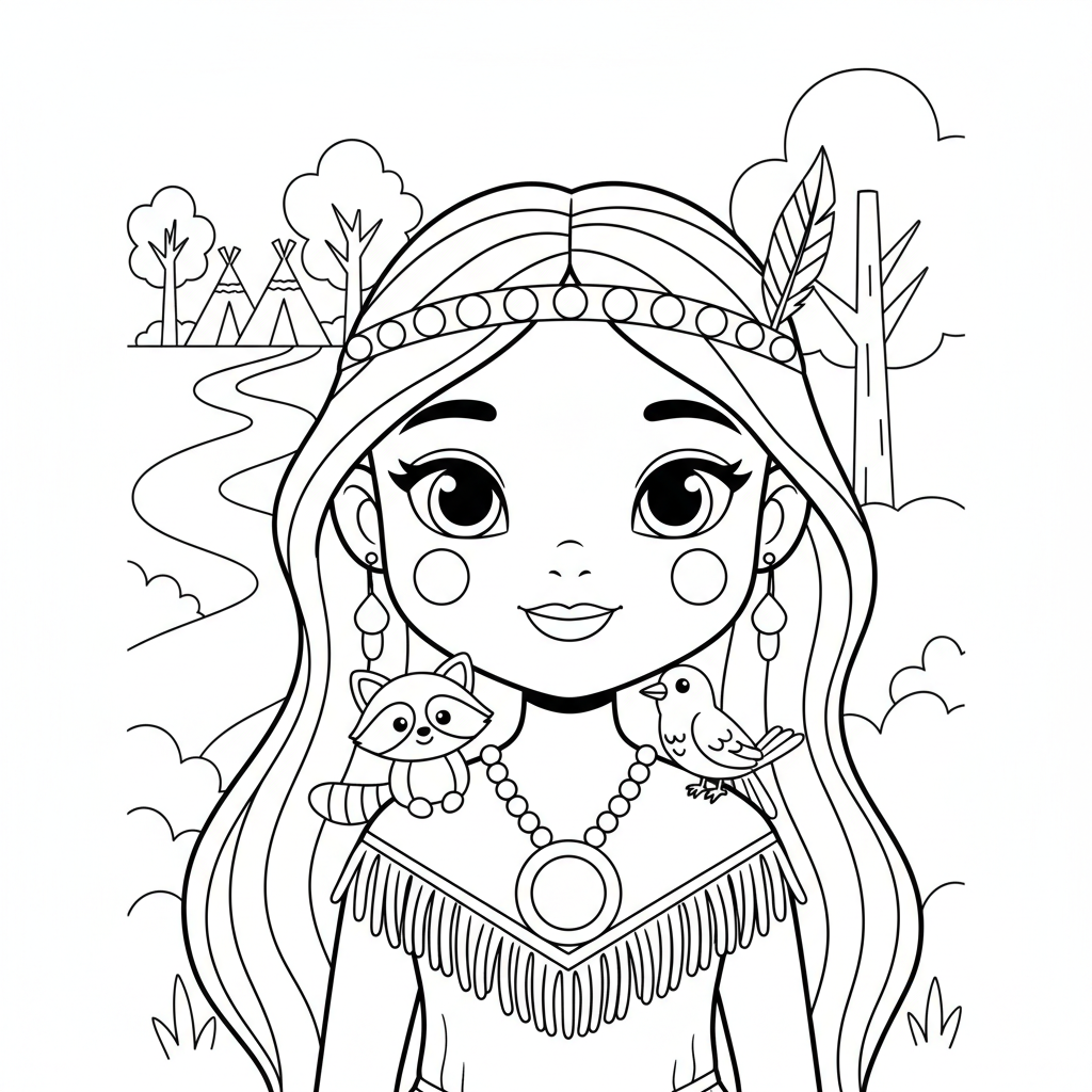 Coloriage coloriage pocahontas 4
