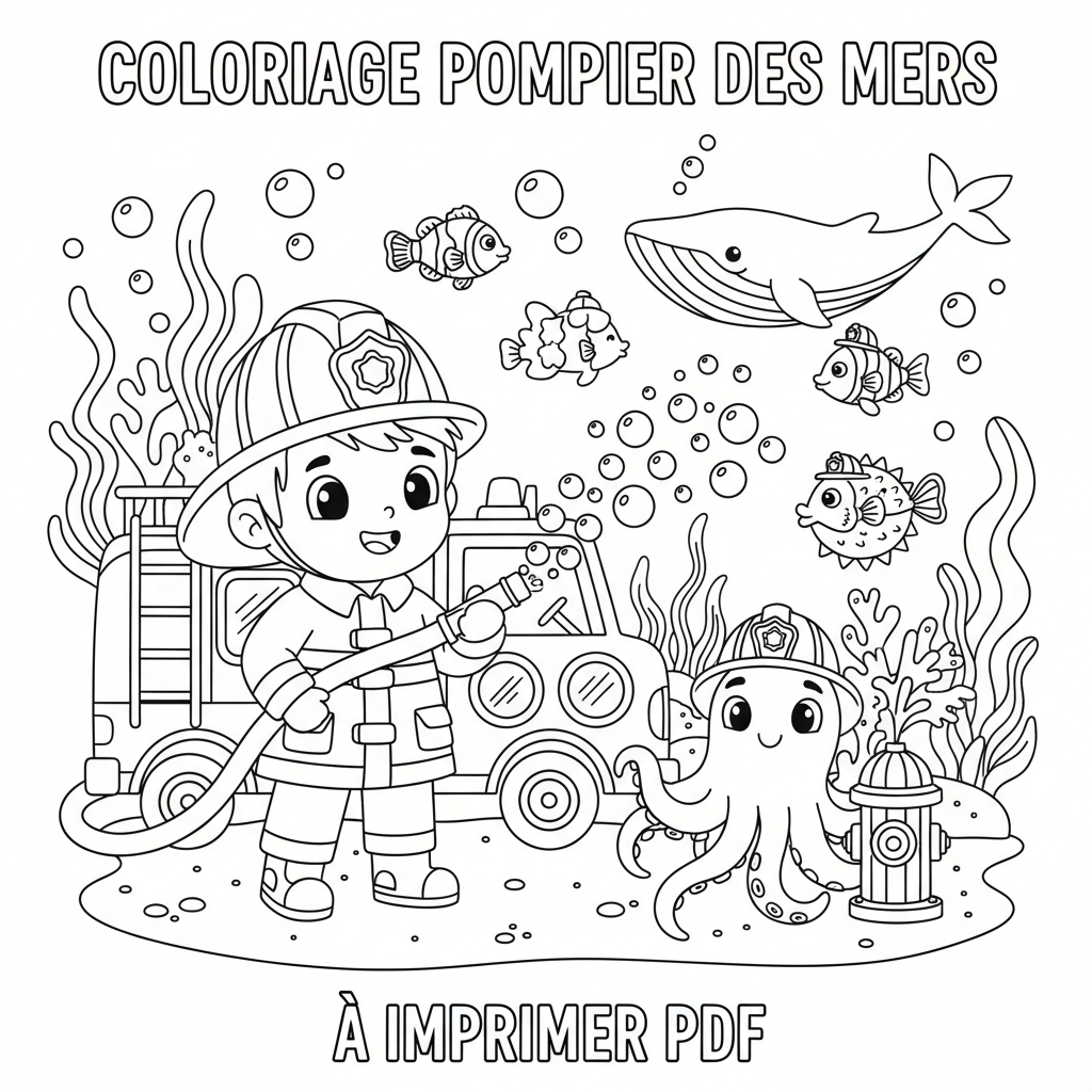 Coloriage coloriage pompier à imprimer pdf 3