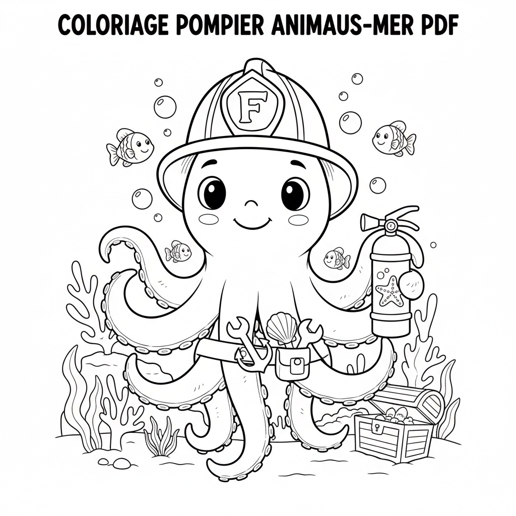 Coloriage coloriage pompier à imprimer pdf 4