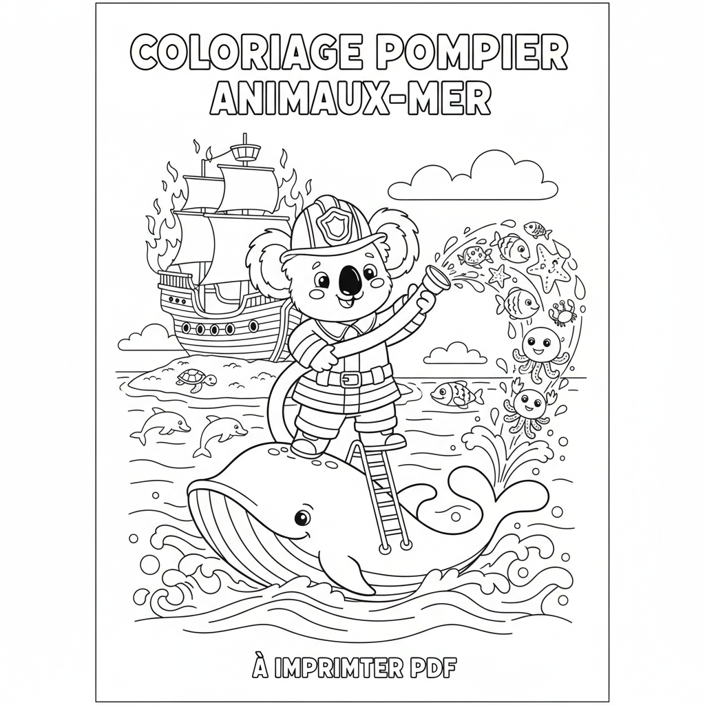 Coloriage coloriage pompier à imprimer pdf 5