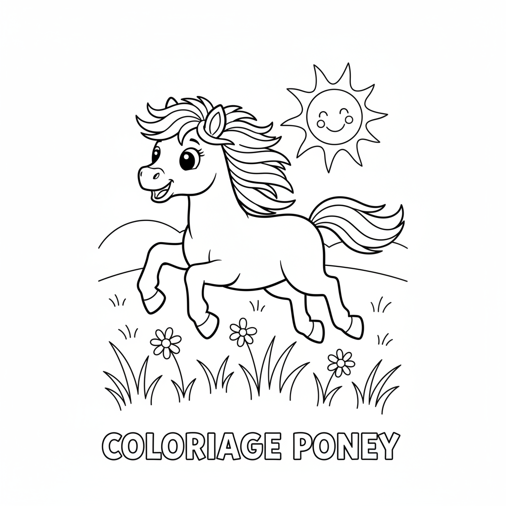 Coloriage coloriage poney 5