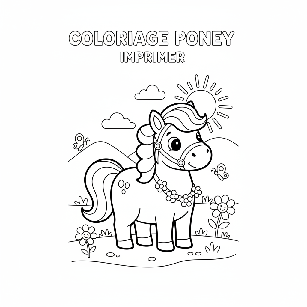 Coloriage coloriage poney imprimer