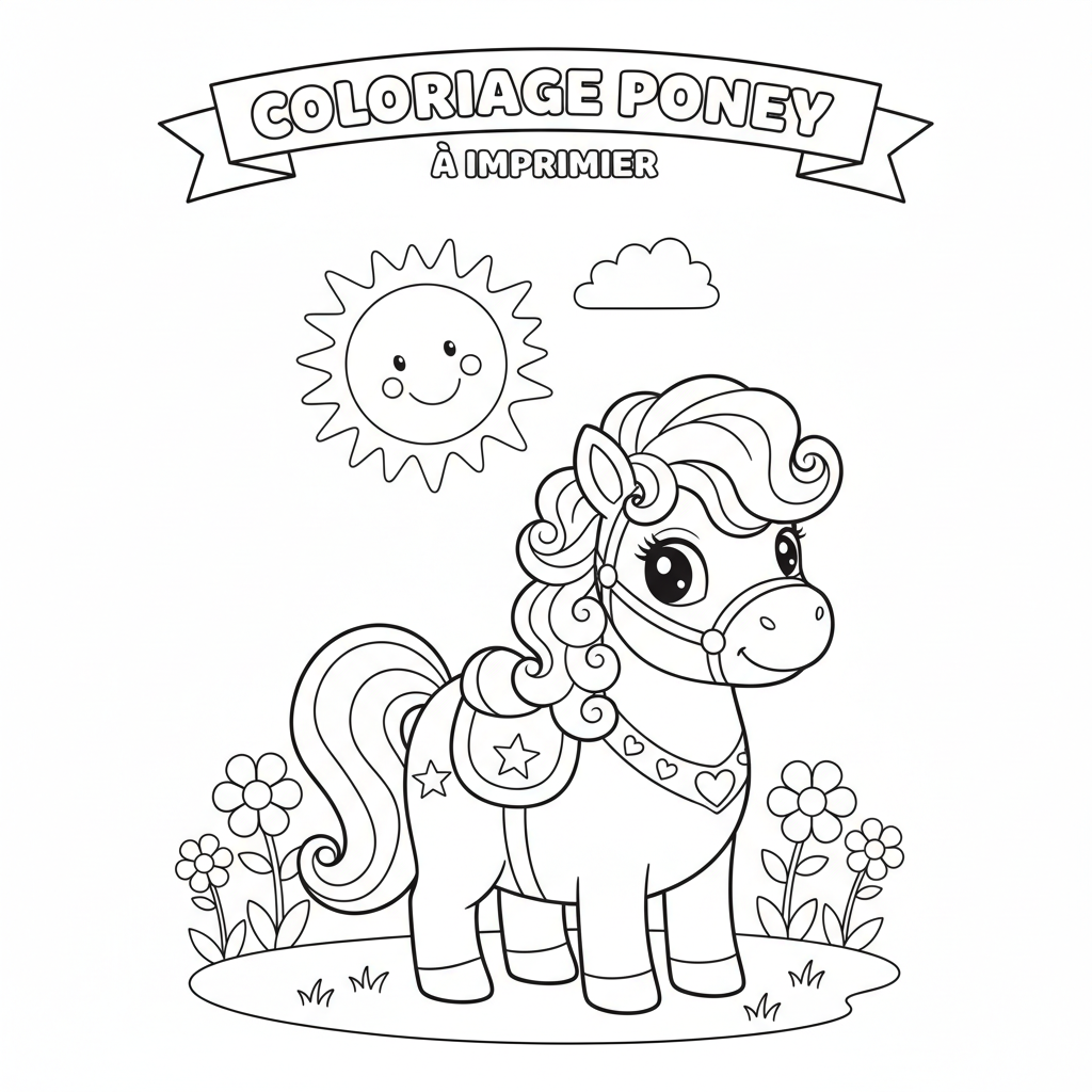 Coloriage coloriage poney imprimer 2