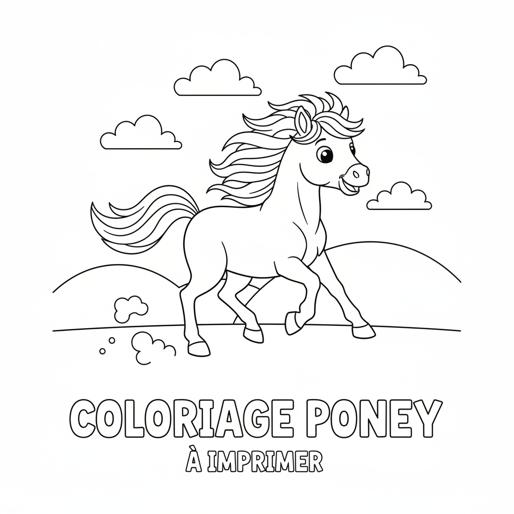 Coloriage coloriage poney imprimer 5