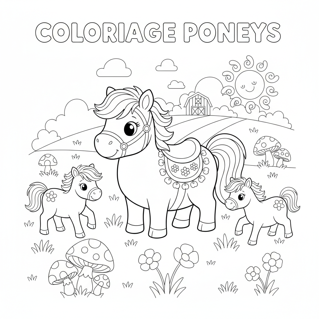 Coloriage coloriage poneys 2